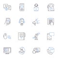 Virtual communication line icons collection. Zoom, Skype, Teams, Facetime, Webinar, Conference, Teleconferencing vector Royalty Free Stock Photo