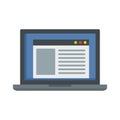 Virtual computer learning icon, flat style