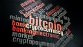 Virtual cryptocurrency Bitcoin wordcloud background