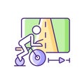 Virtual cycling app RGB color icon. Royalty Free Stock Photo