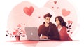 Virtual date night: romantic connection through digital screens.AI Generated