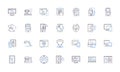 Virtual devices line icons collection. Simulate, Emulate, Virtualize, Digitalize, Replicate, Mirror, Deploy vector and
