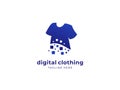 Virtual digital fashion and clothing tshirt brand logo icon