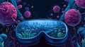 Virtual Dive into Microbial Ecosystem. A virtual reality view of a vibrant microbial underwater world