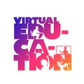 Virtual education concept typographic design Royalty Free Stock Photo