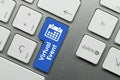 Virtual Event - Inscription on Blue Keyboard Key Royalty Free Stock Photo