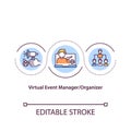 Virtual event manager concept icon