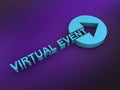 virtual event word on purple