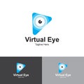 Virtual Eye Logo Design Template-Eye vision logo. Eyeball design.