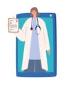 virtual female doctor icon