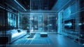 virtual futuristic high tech home staging scan Royalty Free Stock Photo