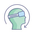 Virtual glasses  Flat inside vector icon which can easily modify or edit Royalty Free Stock Photo