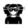Virtual glasses  Flat inside vector icon which can easily modify or edit Royalty Free Stock Photo