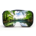 Virtual glasses with forest nature reflection