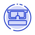 Virtual, Glasses, Medical, Eye Blue Dotted Line Line Icon Royalty Free Stock Photo