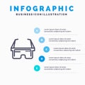 Virtual, Glasses, Medical, Eye Line icon with 5 steps presentation infographics Background Royalty Free Stock Photo