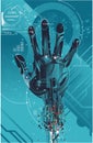 Virtual hand on futuristic dsign Royalty Free Stock Photo
