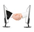 Virtual handshake Royalty Free Stock Photo