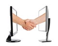 Virtual handshake - internet business concept Royalty Free Stock Photo