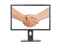 Virtual handshake - internet business concept Royalty Free Stock Photo