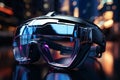 Virtual horizon AR/VR glasses set against a tech infused world background