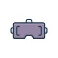 Color illustration icon for Virtual, entertainment and glasses