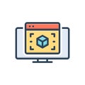 Color illustration icon for Virtual, colourable and apparent