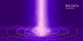 Wave 3D Big Data Visualization. Analysis Infographic. Royalty Free Stock Photo