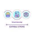 Virtual internship concept icon