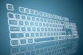 Virtual keyboard in perspective Royalty Free Stock Photo