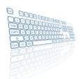 Virtual keyboard in perspective Royalty Free Stock Photo