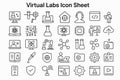 Virtual Labs Vector Icon Set for Online Science Engineering Tools Immersive Learning Royalty Free Stock Photo
