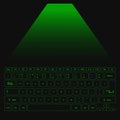 Virtual Laser Keyboard for PC with green buttons