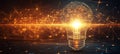 Virtual Lightbulb And Abstract Connections Representing Innovation And Digital Transformation Royalty Free Stock Photo
