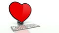 Virtual love on the internet concept