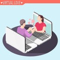 Virtual Love Isometric Background