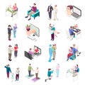 Virtual Love Isometric Icons Royalty Free Stock Photo