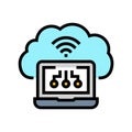 virtual machine cloud computing color icon vector illustration Royalty Free Stock Photo