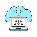 virtual machine cloud computing color icon vector illustration Royalty Free Stock Photo