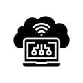 virtual machine cloud computing glyph icon vector illustration Royalty Free Stock Photo