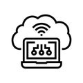virtual machine cloud computing line icon vector illustration Royalty Free Stock Photo