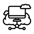 virtual machine cloud computing line icon vector illustration Royalty Free Stock Photo