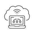 virtual machine cloud computing line icon vector illustration Royalty Free Stock Photo