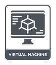 virtual machine icon in trendy design style. virtual machine icon isolated on white background. virtual machine vector icon simple