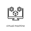 Virtual Machine icon. Trendy modern flat linear vector Virtual M