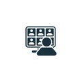 Virtual Meetings icon. Monochrome simple Remote Work icon for templates, web design and infographics