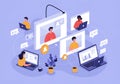 Virtual meetings illustration Digital networking and collaboration Royalty Free Stock Photo