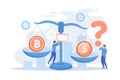 Virtual money exchange, market statistics analysis. Bitcoin price prediction,
