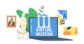 Virtual Museum, Interactive Exhibition Concept. Home Leisure Internet Technology, Virtual Education and Entertainment