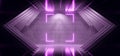 Virtual Neon Laser Sci Fi Futuristic Electric Showroom Angular TUnnel Corridor Purple Glowing Rectangle Shape Concrete Cement